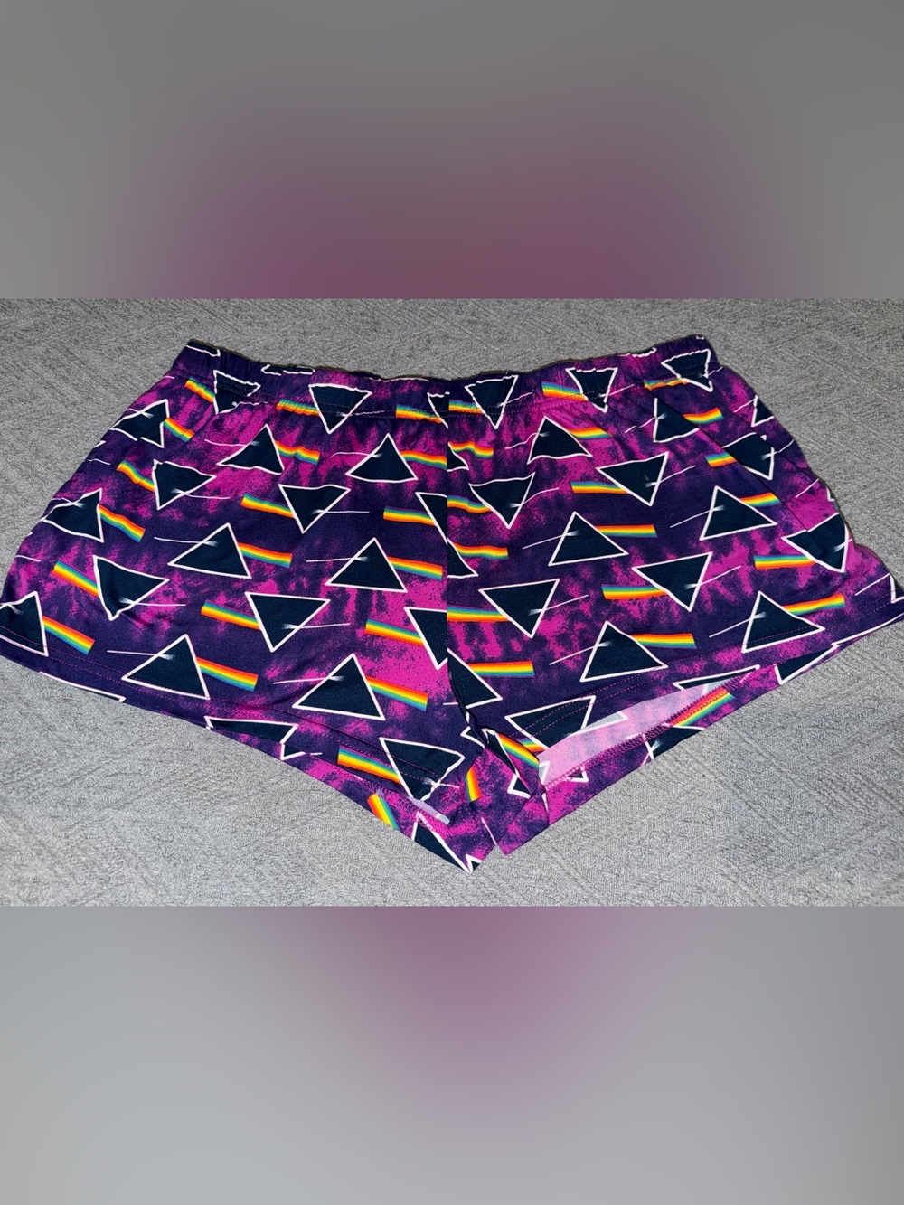 Pink Floyd Purple Rainbow Prism Athletic Shorts
